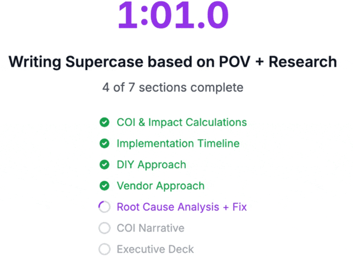 Supercase building a business case, section by section